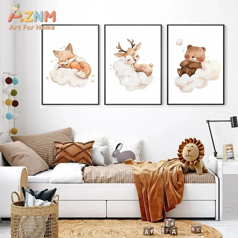 AZNM, cuadro en lienzo con mot - Baby Nursery Frames reseña y precio