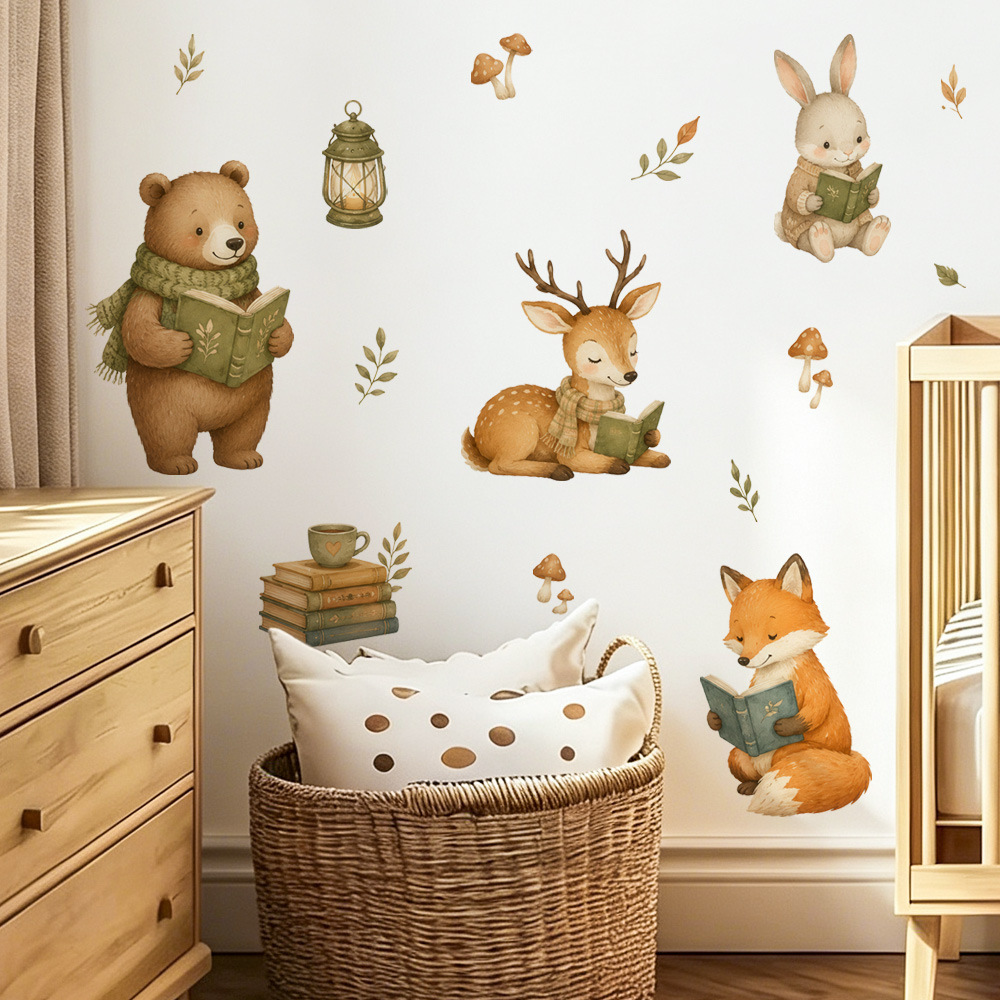 Pegatinas de pared con animale - Baby Nursery Decor Girl reseña y precio