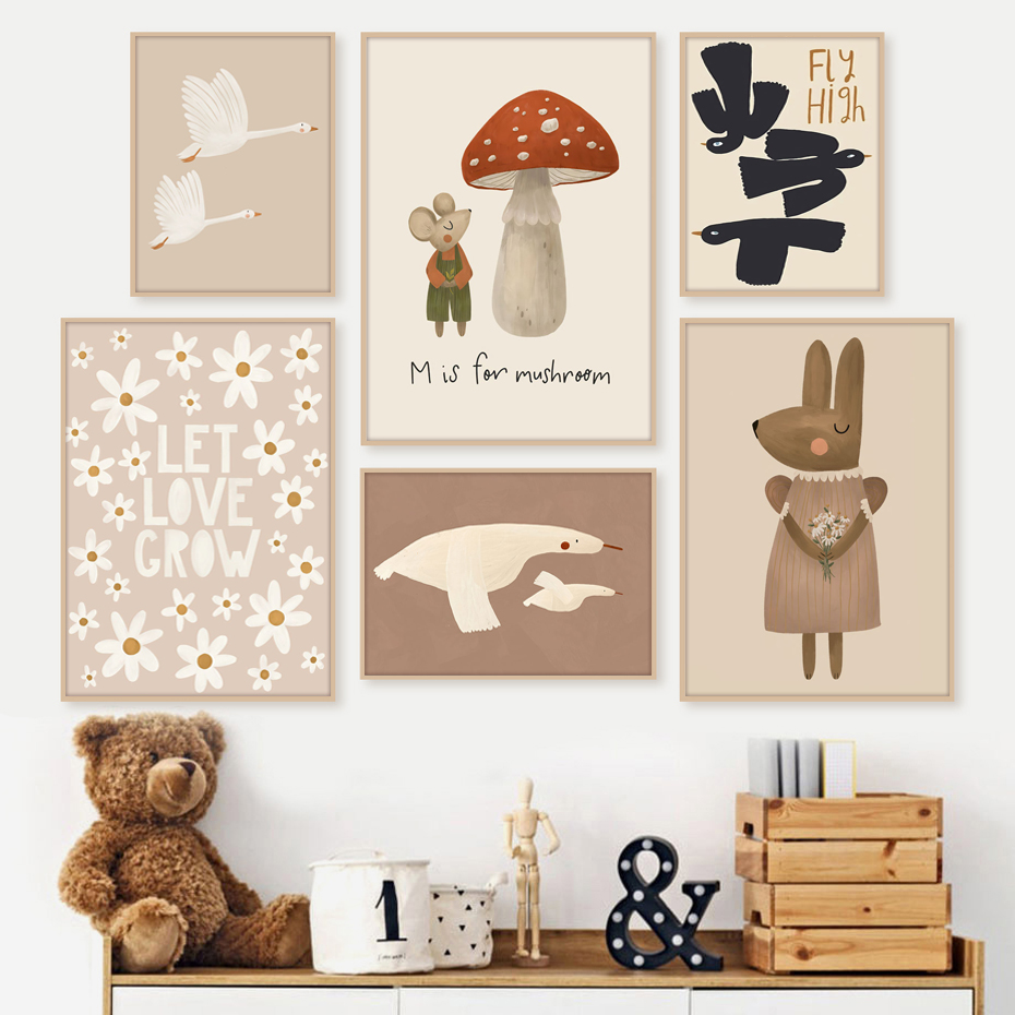 Pósteres bohemios de dibujos a - Baby Nursery Frames reseña y precio